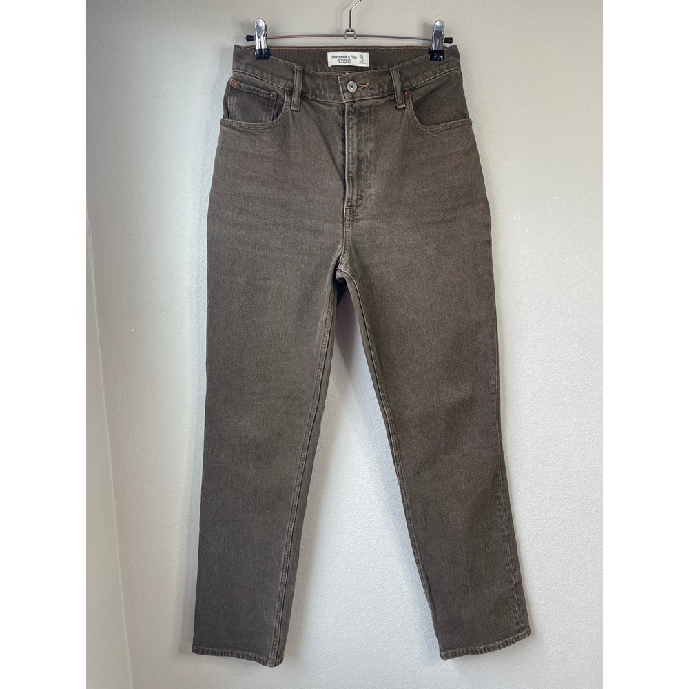 Abercrombie & Fitch 90s Straight Ultra High Rise Jeans Brown Curve Love 26/2R
